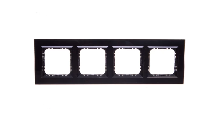 SONATA Ramka poczwórna czarne szkło / czarny R-4RGC/32/25