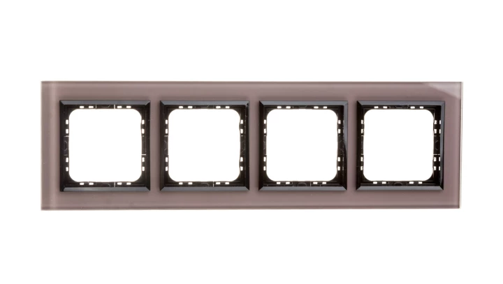 SONATA Ramka poczwórna szare szkło / czarny R-4RGC/41/25