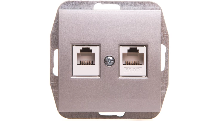 Sentia Gniazdo teleinformatyczne RJ11 RJ45 kat.5e srebrny połysk 1459-56