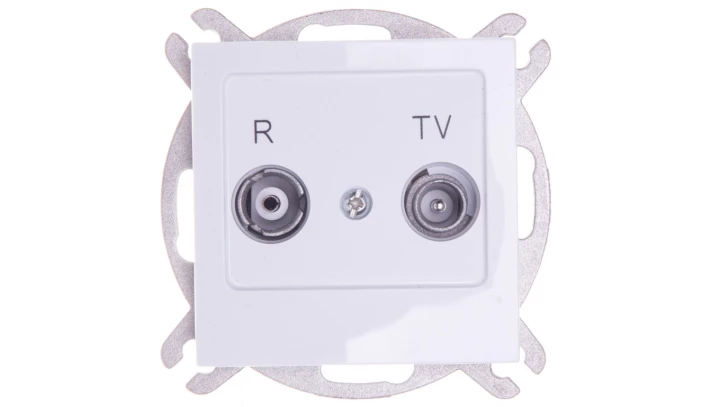 AS Gniazdo antenowe RTV przelotowe 10dB białe GPA-10GP/m/00