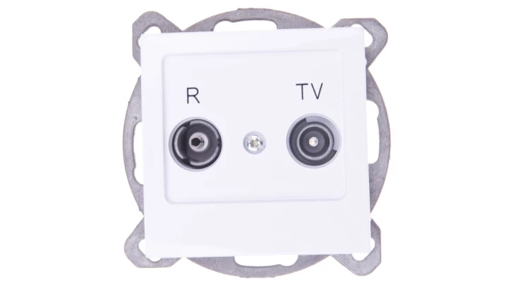 AS Gniazdo antenowe RTV przelotowe 14dB białe GPA-14GP/m/00