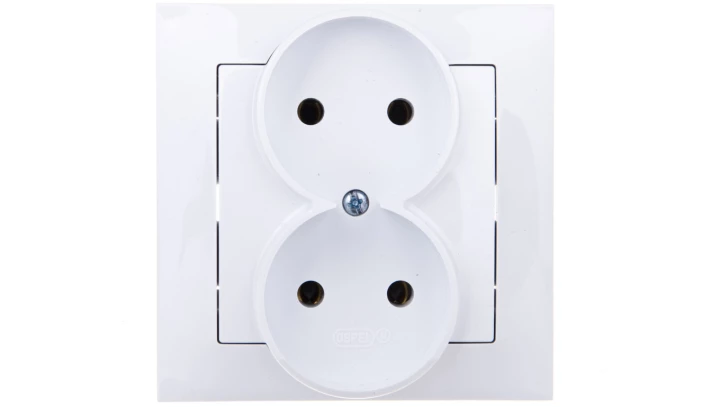 IMPRESJA Gniazdo podwójne b/u białe GP-2Y/00