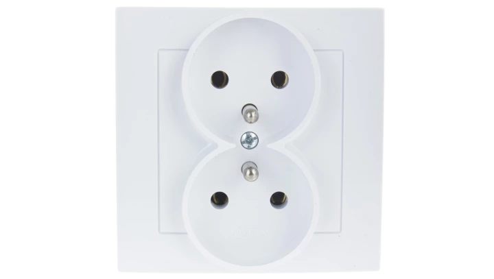 AS Gniazdo podwójne z/u białe GP-2GZ/00
