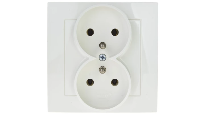 AS Gniazdo podwójne z/u ecru GP-2GZ/27