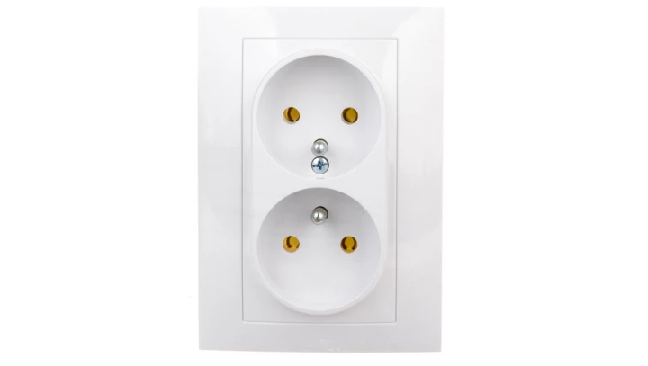 CARLA Gniazdo podwójne z/u białe 1735-00