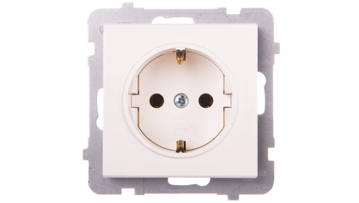 SONATA Gniazdo pojedyncze z/u Schuko ecru GP-1RS/m/27