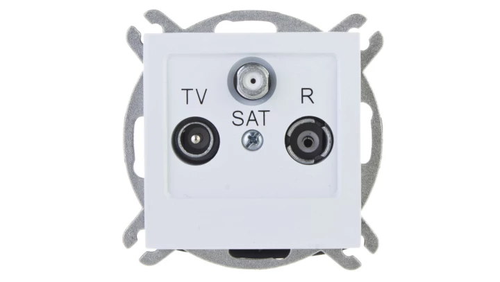 AS Gniazdo antenowe RTV-SAT końcowe białe GPA-GS/m/00