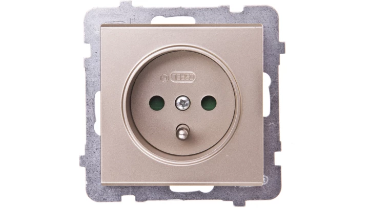 SONATA Gniazdo pojedyncze z/u z przesłonami szampański złoty GP-1RZP/m/39