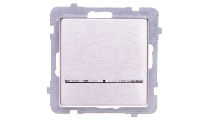 SONATA Łącznik pojedynczy z podświetleniem stal inox ŁP-1RMS/m/37