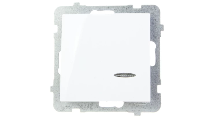 AS Łącznik pojedynczy z podświetleniem biały ŁP-1GS/m/00