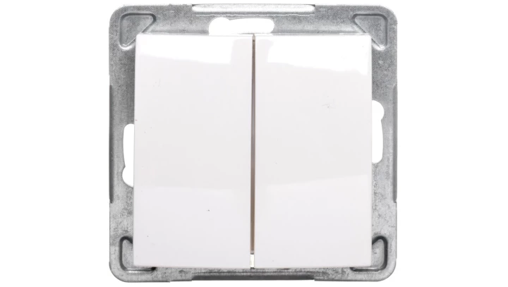 IMPRESJA Przycisk podwójny zwierny ecru ŁP-17Y/m/27