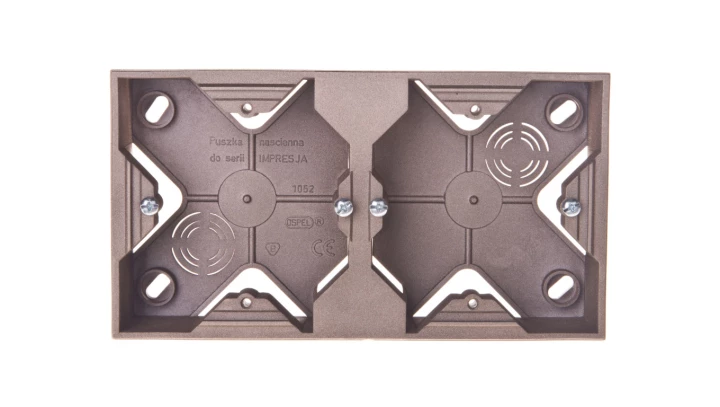 IMPRESJA Puszka natynkowa podwójna złoty metalik PNP-2Y/28