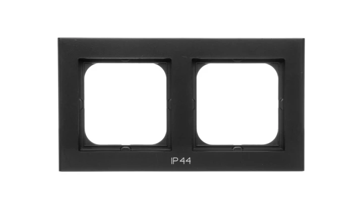 SONATA Ramka podwójna do łączników IP44 czarny metalik RH-2R/33
