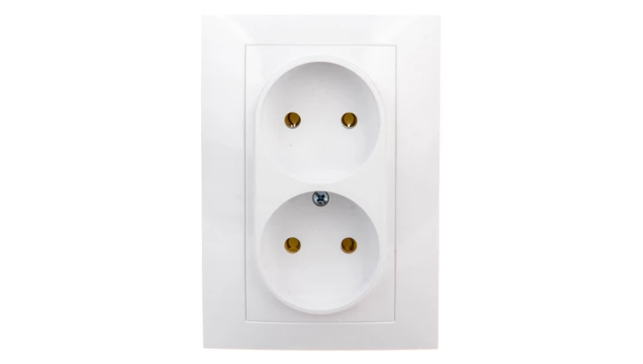 CARLA Gniazdo podwójne b/u białe 1741-00