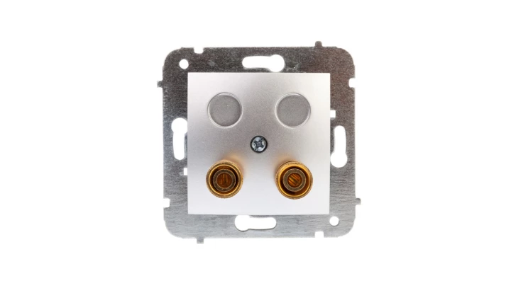 CARLA Gniazdo głośnikowe pojedyncze srebrne 1757-16