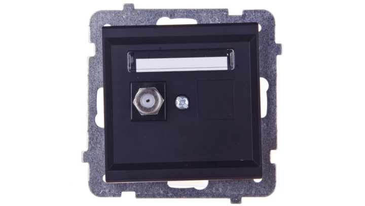 SONATA Gniazdo antenowe pojedyncze typu F czarny metalik GPA-1RF/m/33