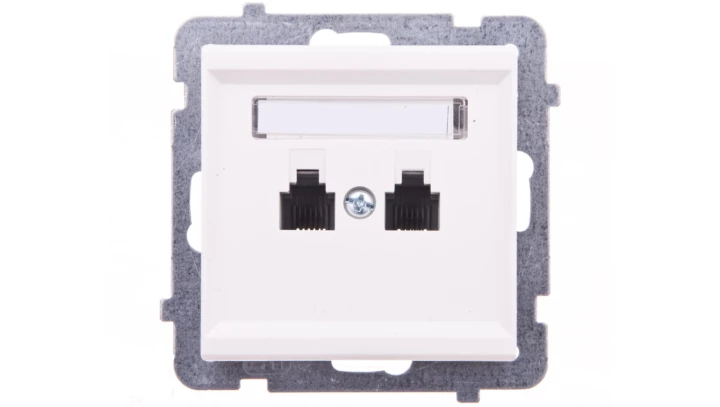 SONATA Gniazdo telefoniczne podwójne RJ11 niezależne ecru GPT-2RN/m/27