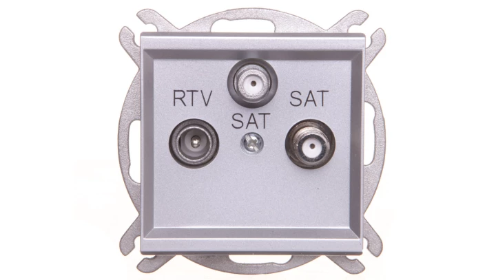 SONATA Gniazdo antenowe RTV-SAT-SAT srebro mat GPA-R2S/m/38