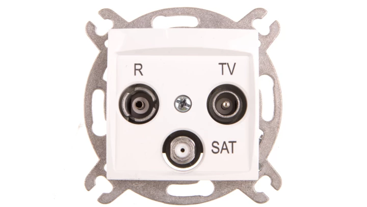 CARLA Gniazdo antenowe R-TV-SAT 10dB białe 1761-10