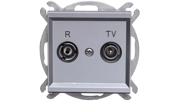 SONATA Gniazdo antenowe RTV końcowe 2,5-3dB srebro mat GPA-RK/m/38