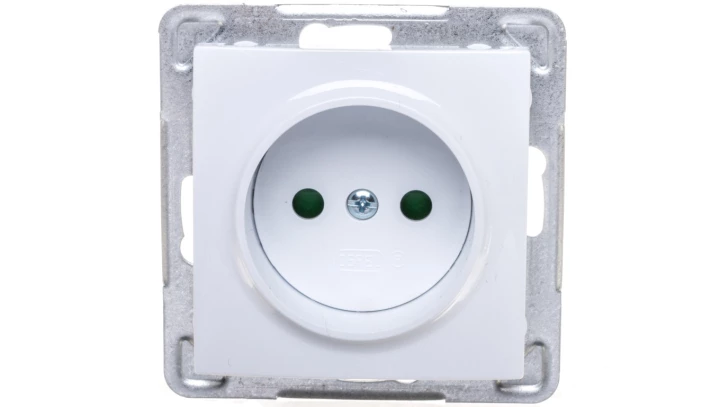 IMPRESJA Gniazdo pojedyncze b/u z przesłonami białe GP-1YP/m/00