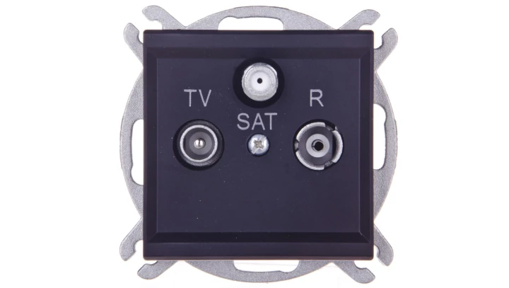 SONATA Gniazdo antenowe RTV-SAT końcowe czarny metalik GPA-RS/m/33