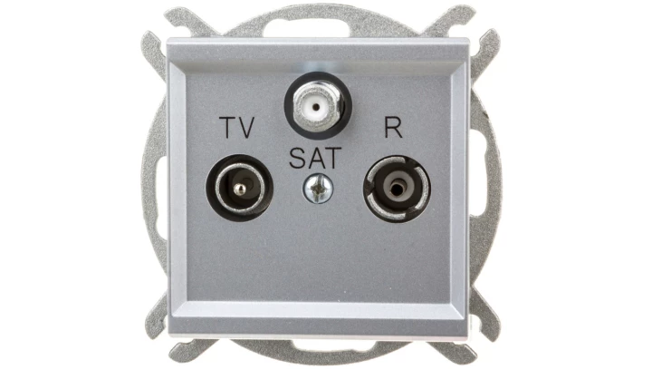 SONATA Gniazdo antenowe RTV-SAT końcowe srebro mat GPA-RS/m/38