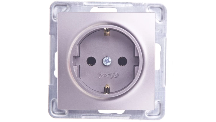 IMPRESJA Gniazdo pojedyncze z/u Schuko tytan GP-1YS/m/23