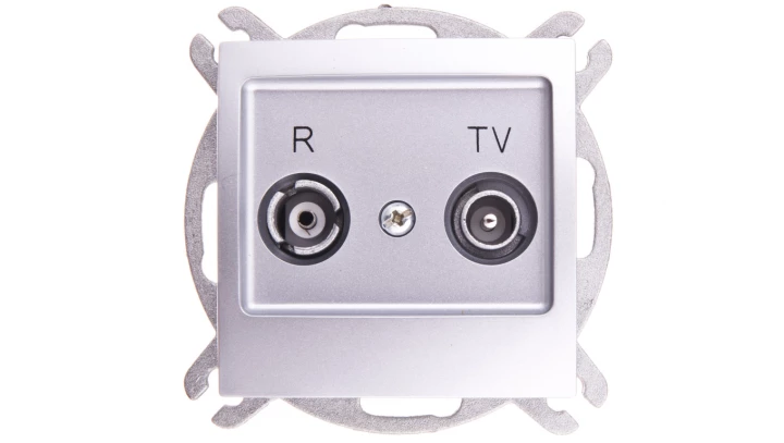 IMPRESJA Gniazdo antenowe RTV przelotowe 10dB srebrne GPA-10YP/m/18