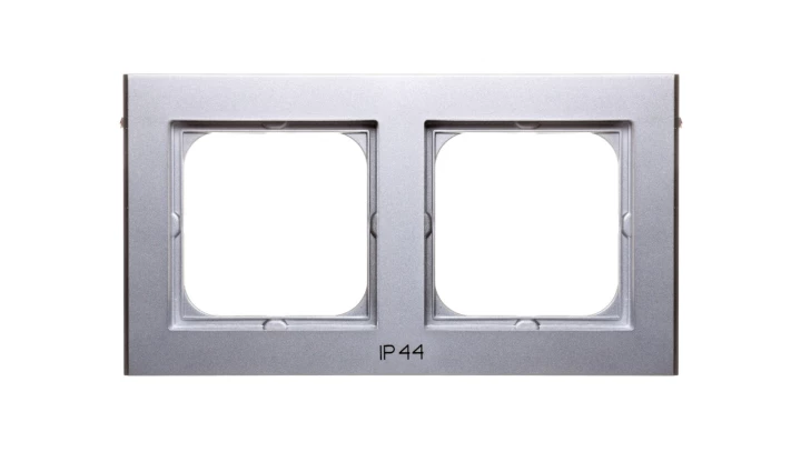 SONATA Ramka podwójna do łączników IP44 srebro mat RH-2R/38