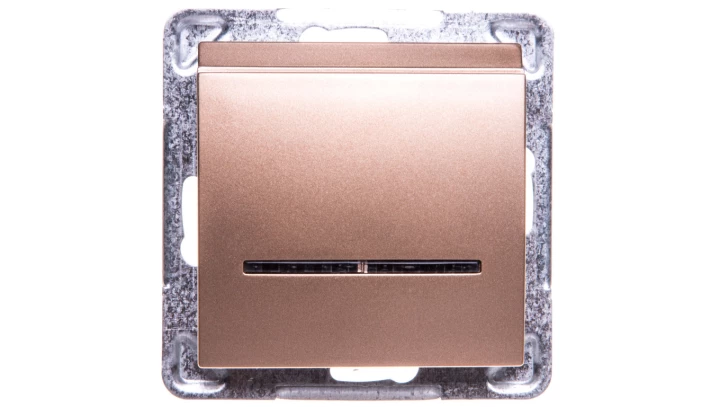 IMPRESJA Łącznik hotelowy z podświetleniem złoty metalik ŁP-15YS/m/28