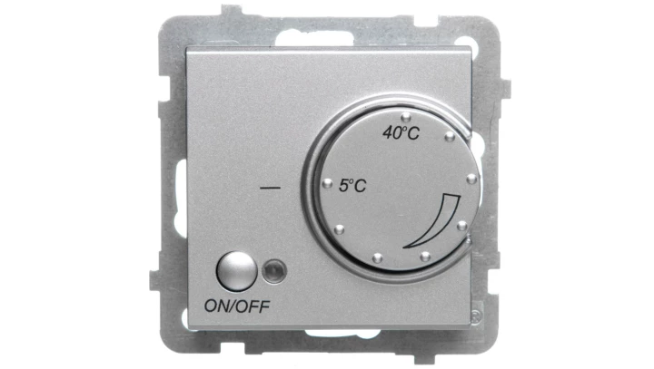 SONATA Regulator temperatury /czujnik podłogowy/ srebro mat RTP-1R/m/38