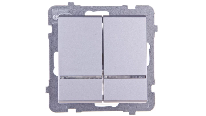 SONATA Łącznik świecznikowy z podświetleniem srebro mat ŁP-2RS/m/38