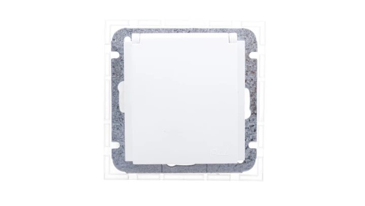 Sentia Gniazdo bryzgoszczelne z/u Schuko IP44 z przesłonami białe 1439-10