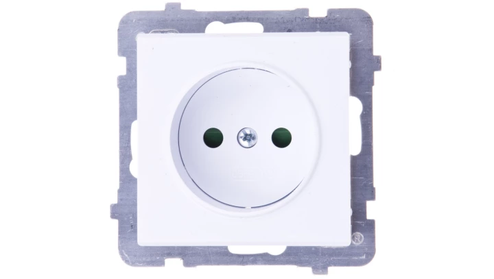 SONATA Gniazdo pojedyncze b/u z przesłonami białe GP-1RP/m/00