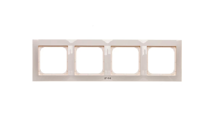 IMPRESJA Ramka poczwórna do łączników IP44 ecru RH-4Y/27