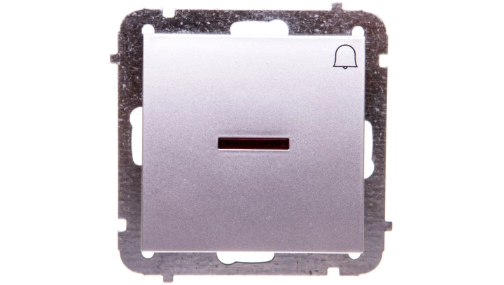 Sentia Przycisk zwierny “dzwonek” 10A z podświetleniem srebrny połysk 1427-56