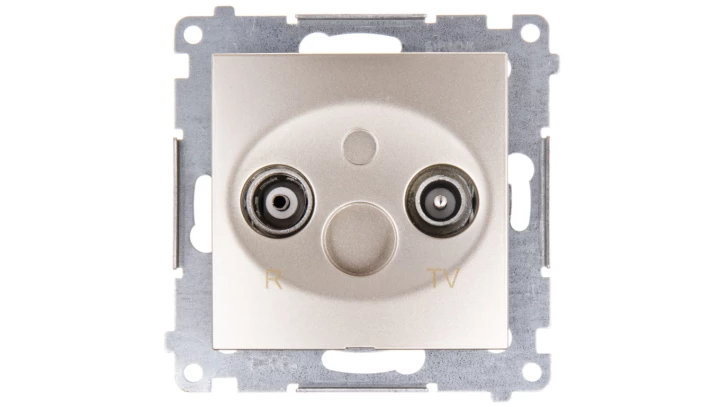 Simon 54 Gniazdo antenowe RTV końcowe złoty mat DAP10.01/44