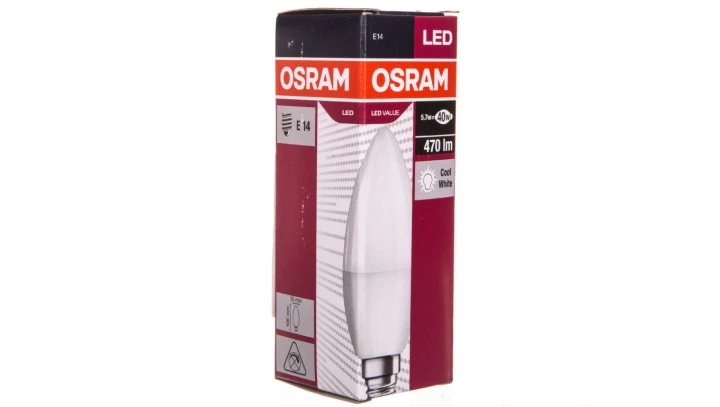 Żarówka LED E14 świeczka 5.5W 6500K 470lm EKZOS066