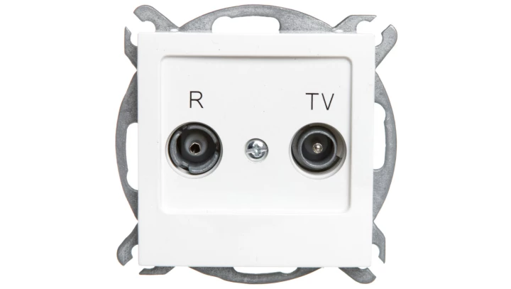 AS Gniazdo antenowe RTV przelotowe 16dB ecru GPA-16GP/m/27