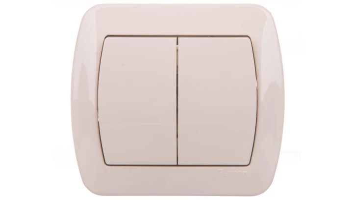 Simon Akord Łącznik schodowy podwójny 10AX 250V beż AW6/2/12