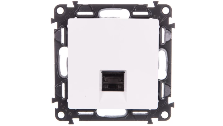 VALENA LIFE Gniazdo komputerowe RJ45 kat.6A STP białe 753148