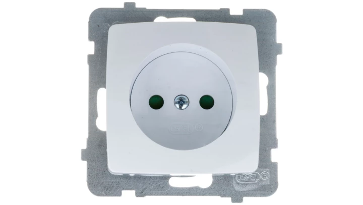 KARO Gniazdo pojedyncze b/u z przesłonami biały GP-1SP/m/00