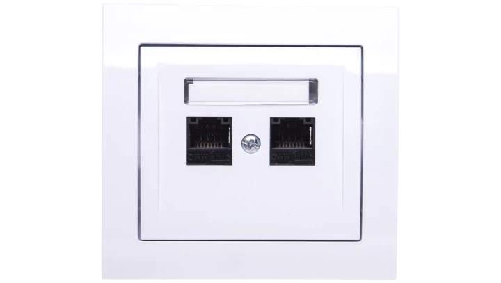 KIER Gniazdo komputerowe podwójne 2xRJ45 kat.5e białe GPK-2W/K/00