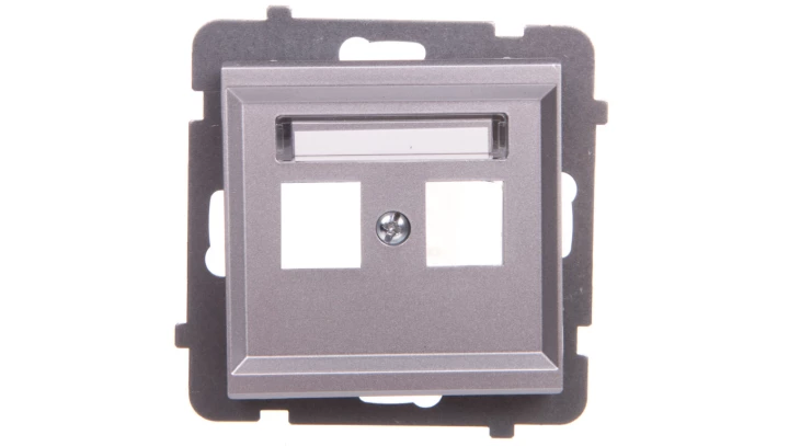 SONATA Obudowa gniazda podwójnego srebro mat GPK-2R/p/38