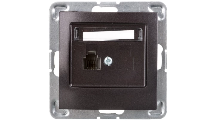IMPRESJA Gniazdo telefoniczne pojedyncze RJ11 antracyt GPT-1Y/m/50