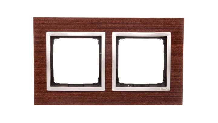 Simon 54 Nature Ramka podwójna drewno ZŁOT