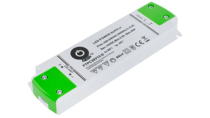 Zasilacz LED FTPC3012-D 30W 12V DC 2,5A meblowy TRIAC dimmable / ściemnialny