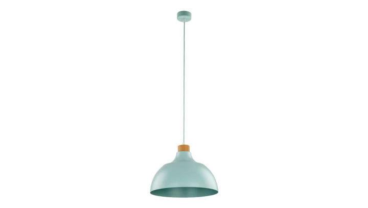 Pojedyncza lampa wisząca z metalowym, miętowym kloszem w stylu retro CAP MINT 5901 TK Lighting
