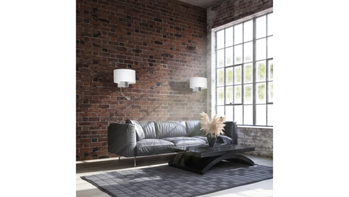 Lampa podłogowa z włącznikiem na kablu NICOLA BROWN, lniany klosz 16028 TK Lighting